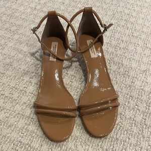 Women's Tan Sandals with Kitten Heel